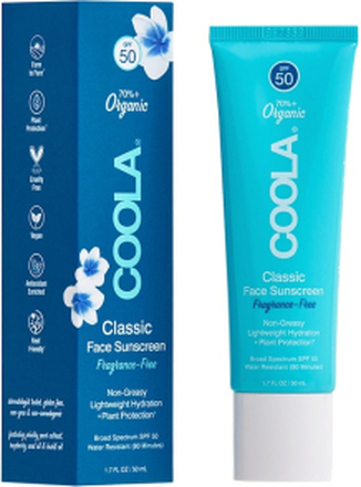 COOLA Classic Face SPF50 Silkemyk og luktfri solkrem til ansikt, tilfører fuktighet, 50ml - 50 ml
