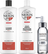 Nioxin System 4 Trio For Colored Hair Progressed Thinning Hair 1000ml + 1000ml + 100ml