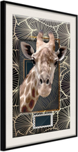 Inramad Poster / Tavla - Giraffe in the Frame
