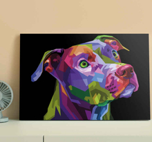 Canvas schilderij honden Veelkleurige moderne pitbull