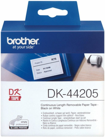 Etiketter till Skrivare Brother DK-44205 62 mm x 15,24 m Vit Svart/Vit (2 antal)