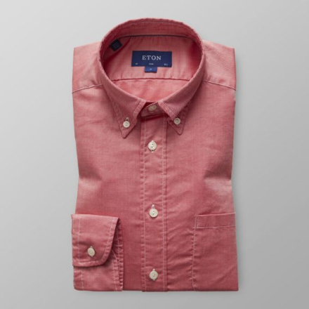 Eton Slim fit Röd oxfordskjorta med naturlig stretch