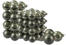 60x stuks glazen kerstballen graniet groen 6, 8 en 10 cm mat/glans