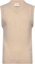 Lambswool Slipover Knit Tops Knitwear Knitted Vests Cream Lindbergh