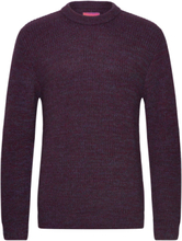 Meander Sweater-Bordeaux Heather Strikkegenser M. Rund Krage Burgunder Edwin*Betinget Tilbud