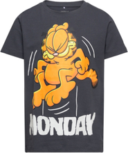 Nkmnacio Garfield Ss Top Box Vde T-shirts Short-sleeved Svart Name It*Betinget Tilbud