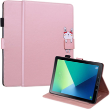 For Samsung Galaxy Tab A 10.1 T580 Cartoon Buckle Leather Tablet Case(Rose Gold)