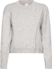 Wool Crewneck Sweater Tops Knitwear Jumpers Grey Boob