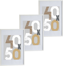 3x stuks houten fotolijst wit geschikt voor een foto van 40 x 50 cm of 50 x 70 cm