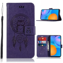 Imprinted Dream Catcher Owl læder tegnebog taske til Huawei P Smart 2021 / Y7a