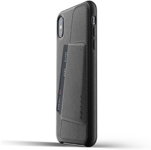 Mujjo Leather Wallet Case iPhone XS Max zwart