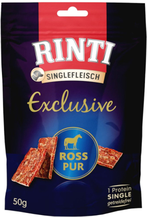 RINTI Singlefleisch Exclusive Snack 50 g - Sparpaket: 3 x 50 g Strauss Pur