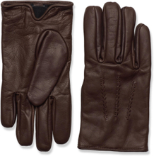 Leather Gloves Accessories Gloves Finger Gloves Brown Lindbergh