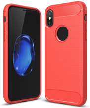 Apple iPhone XS / X Hülle - Carbonfaser SoftCase - rot