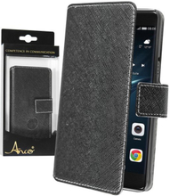 Huawei P9 Case - Book Case mit Kreditkartenfach - PU-Leder - Anco - schwarz