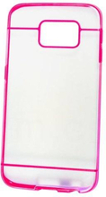 Samsung Galaxy S6 Edge Hülle - Hard Case - Silikon - transparent / pink