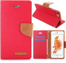 Apple iPhone 8 / 7 Case - Canvas Diary Case - Mercury - Rot