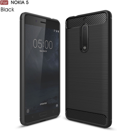 Nokia 5 Hülle - Carbonfaser SoftCase - schwarz