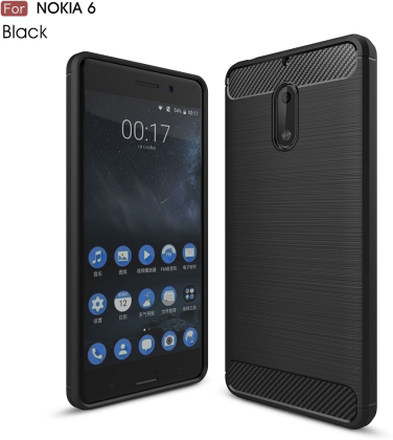 Nokia 6 Hülle - Carbonfaser SoftCase - schwarz