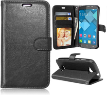 Alcatel One Touch POP C7 Case - Book Case Flip Stand - PU-Leder - schwarz