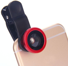 3in1 Universal Clip Kamera Objektiv - Zoom Objektiv - Weitwinkel - rot