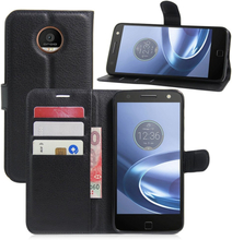 Motorola Moto Z Play Case - Book Case Flip Stand - PU-Leder - schwarz