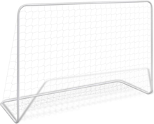 vidaXL Fotballmål med nett 182x61x122 cm stål hvit