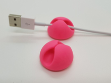 2 einfache Kabel Clips - Kabelführung - Organizer - pink