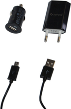 UreParts - Vento Travel Set - 3in1 Combo Charger - microUSB - schwarz