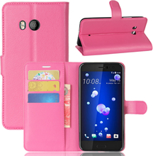 HTC U11 Case - Book Case Flip Stand - PU-Leder - pink