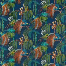 Sanderson Rain Forest Embroidery Tropical Night Tyg