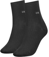 Calvin Klein Strømper 2P Women Short Roll Top Sock Sort One Size Dame
