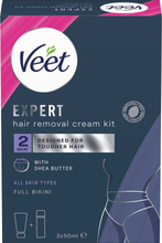 Veet Expert Hair Removal Cream Kit All Skin Types Full Bikini 100