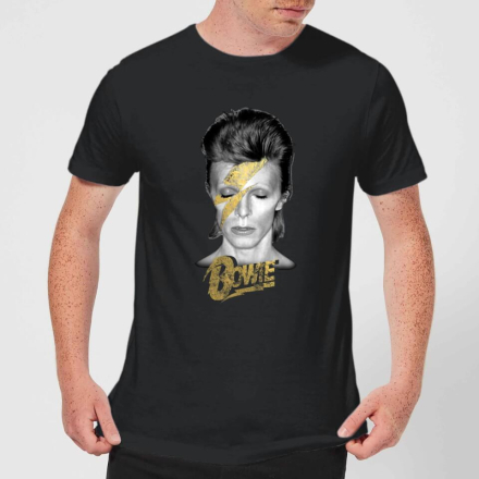 David Bowie Aladdin Sane On Black Men's T-Shirt - Black - XL