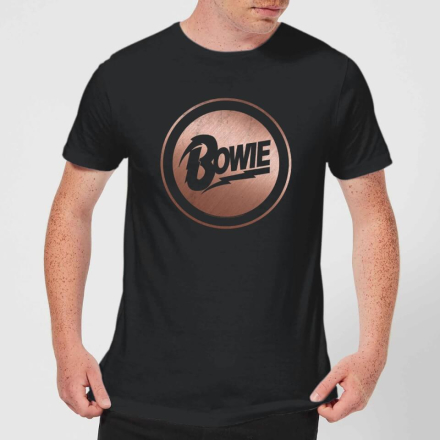 David Bowie Rose Gold Badge Men's T-Shirt - Black - S