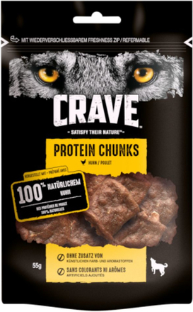 Crave Protein Chunks Hundesnack - 6 x 55 g Huhn