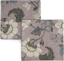 Napkins 45X45Cm Dusty Pink Flower Linen Home Textiles Kitchen Textiles Napkins Cloth Napkins Purple Ceannis