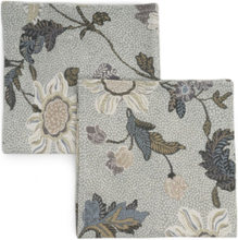 "Napkins 45X45Cm White Flower Linen Home Textiles Kitchen Textiles Napkins Cloth Napkins Grey Ceannis"