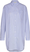 "Harmony Stripe Shirt Tops Shirts Long-sleeved Blue Notes Du Nord"