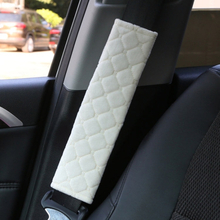 Car Seat Belt Protector Soft Extended Shoulder Pads, Color: Beige Square