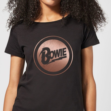 David Bowie Rose Gold Badge Women's T-Shirt - Black - S