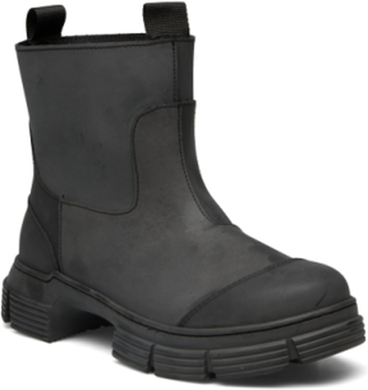 Recycled Rubber Tubular Boot Shoes Boots Ankle Boots Ankle Boot - Flat Svart Ganni*Betinget Tilbud