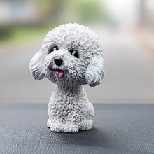 Shaking Head Dog Car Ornaments Resins Lovely Cartoon Dog New Year Gifts with Double-sided Adhesive Tape