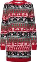 Viholy L/S Christmas Knit Dress/Ka Dresses Knitted Dresses Red Vila