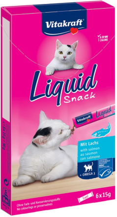 Vitakraft Cat Liquid-Snack mit Lachs & Omega 3 - 48 x 15 g
