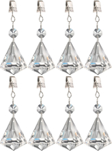 8x stuks tafelkleedgewichtjes kristallen diamant glas