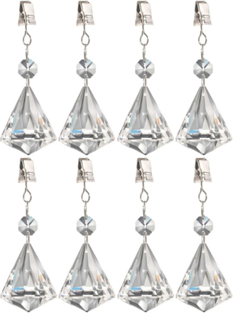 8x stuks tafelkleedgewichtjes kristallen diamant glas