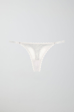 Gina Tricot - Rhinestone lace thong - Truser - Grey - XL - Female