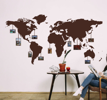 Wereld in foto's wereldkaart zelfklevende sticker