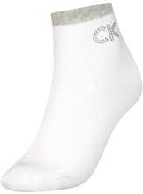 Calvin Klein Strømper Women Big Crystal Logo Short Sock Hvit One Size Dame